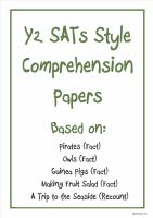 Non-fiction KS1 comprehension papers based on popular KS1 topics (pack 3).