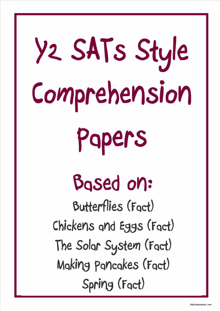Non-fiction Y2 SATs-style comprehension papers based on popular KS1 topics
