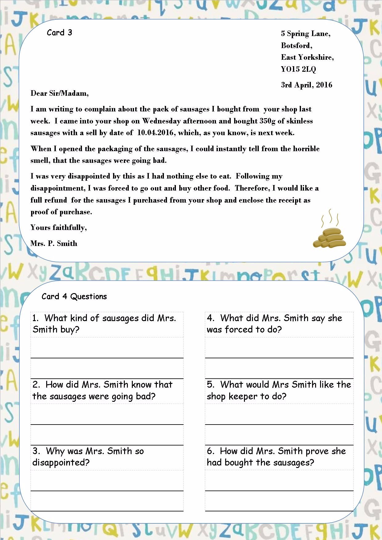 Free Reading Comprehension Ks2 Worksheets Printable BACK TO SCHOOL READING COMPREHENSION