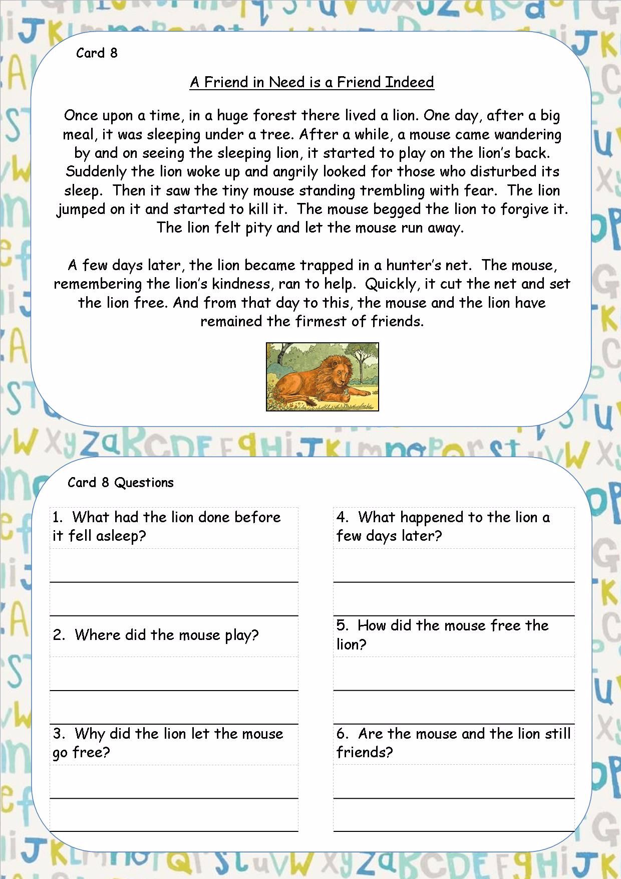 Free Printable Reading Comprehension Worksheets Ks2