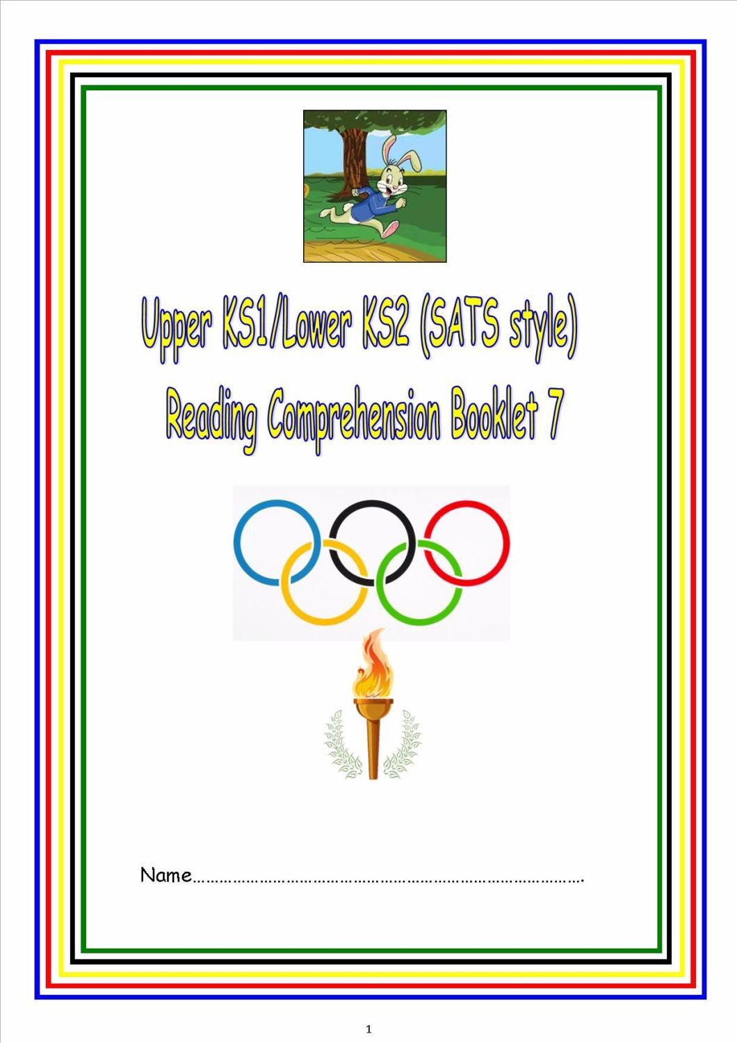 KS1/LKS2 SATs style reading comprehension booklet 7. (Olympic theme).