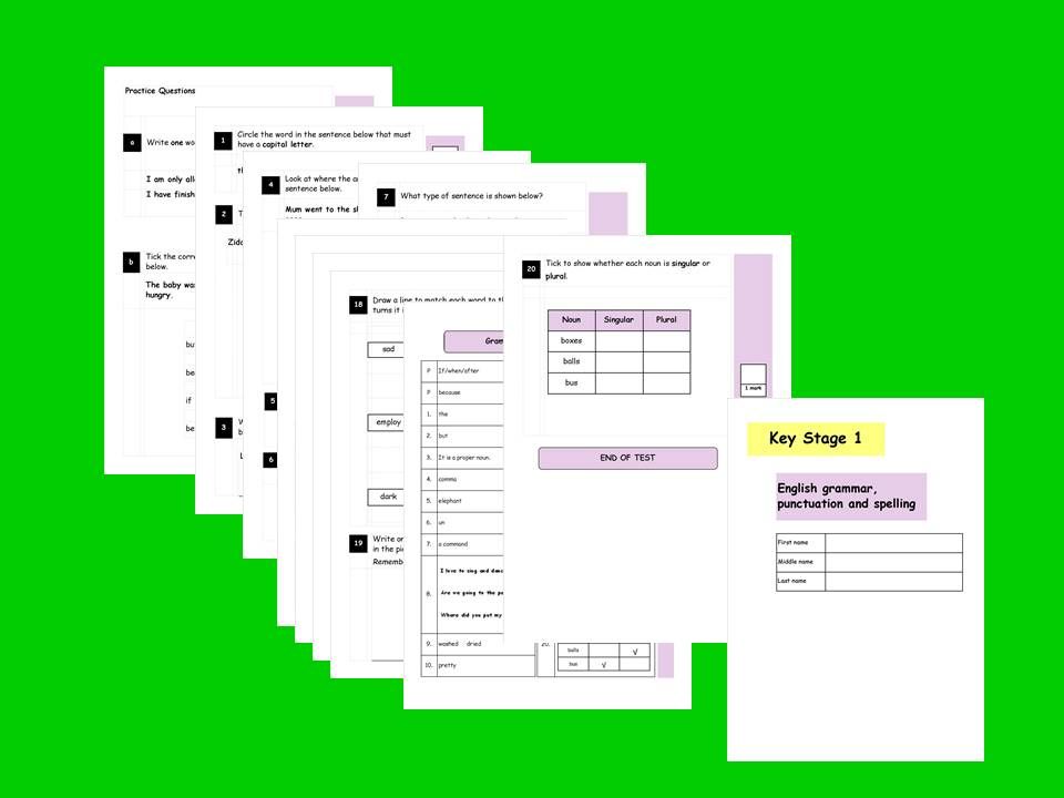 NEW! KS1,Year 2 SATs SPaG Practice Papers 2.