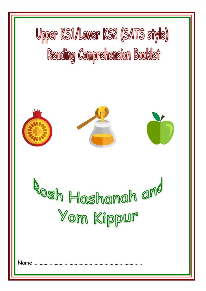 KS1/LKS2 SATs style reading comprehension booklet based on Rosh Hashanah and Yom Kippur + FREE download.