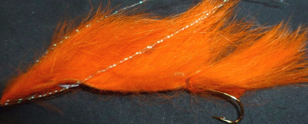 Snake fly Orange unweighted  # 10 barbed