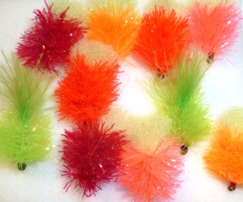 Blobs unweighted ,10  x Trout flies, assorted patterns
