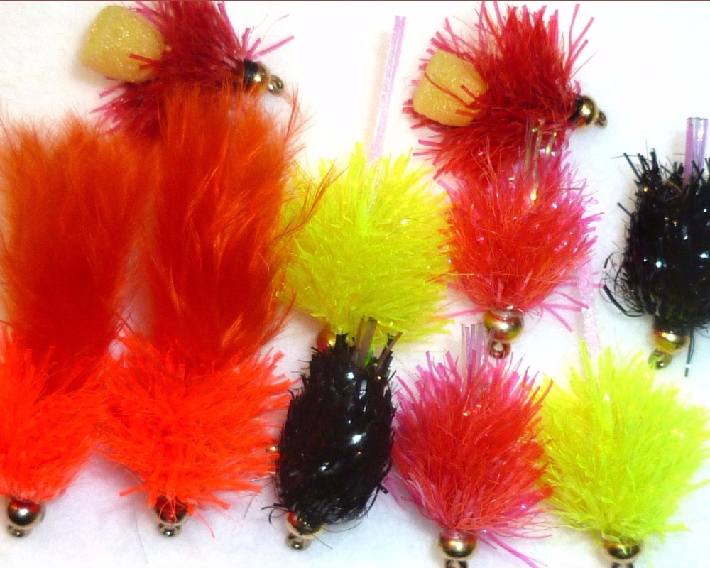 Blobs weighted ,10   x Trout flies,assorted patterns