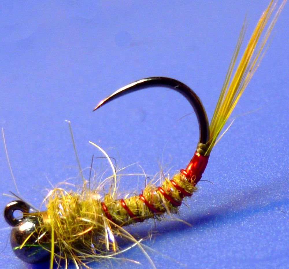 Grayling fly ,Olive uv  and Red# 12, Tungsten  [GR3]