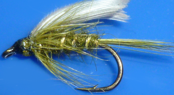 Olive #14,wet fly  (W 49)