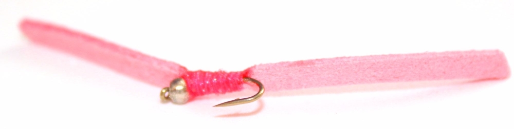 BloodWorm, leather ,Candyfloss  Pink, barbless  [BL 55]