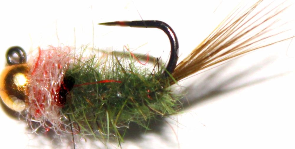 Grayling fly ,Olive and lt Pink# 14, Tungsten  [GR6]