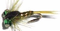 Damsel - Destroyer nymph -Olive /Green eyes #12 barbed /DAM 18