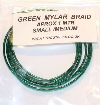 Green Mylar braid ,small/medium 