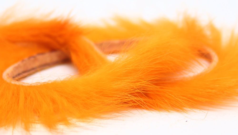 Orange  Rabbit zonker strips ,Straight cut x 1 mtr pack