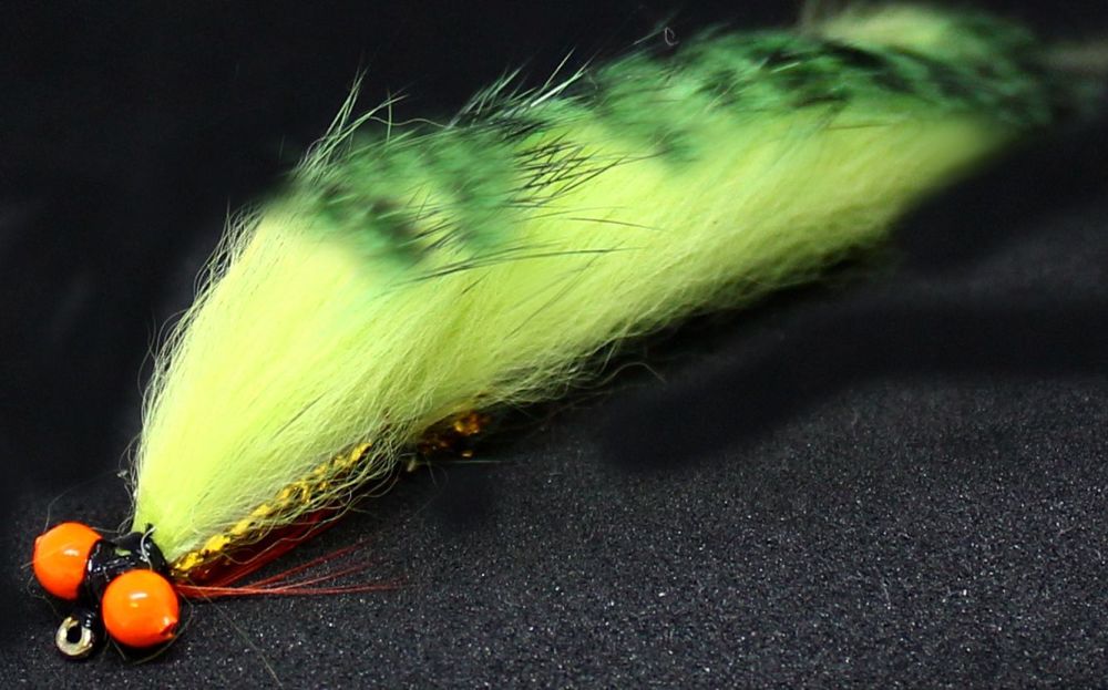Zonker -Tiger barred Chartreuse / Green with Orange hot head  [Z 76]