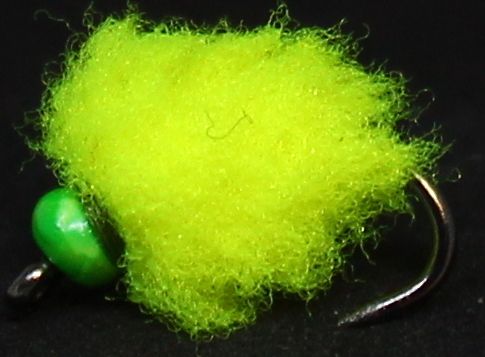 FL Yellow Eggstasy  egg  - hot head Green #10 barbless / E103
