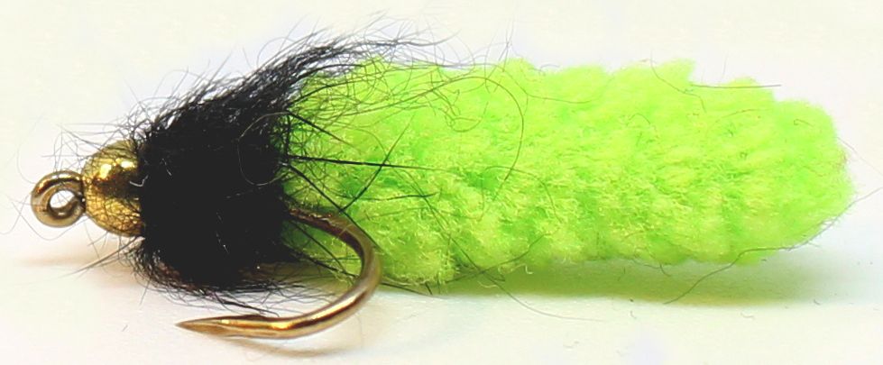 Mop Flies 12 x White Yellow & Lime Size 8 Wotsit Flies Trout Fishing Flies, 