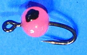 Egg Fly - Hot Glue , rose pink, black spot # 10 barbless[E164]