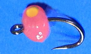 Egg Fly - Hot Glue , rose pink, yellow spot[E166]
