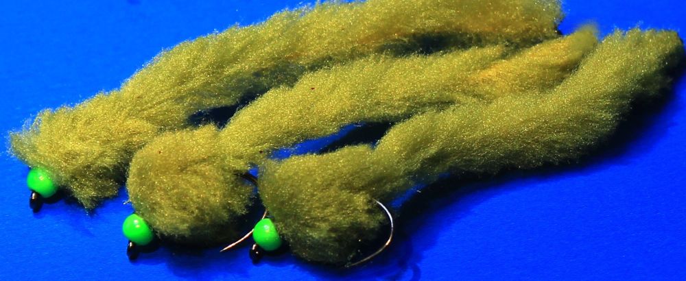 Eggstasy worm, Medium olive / Green,  barbless  [EW8]