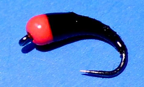 Dogs bollox , black and Red, barbless # 12 wide gape (DOG 15)