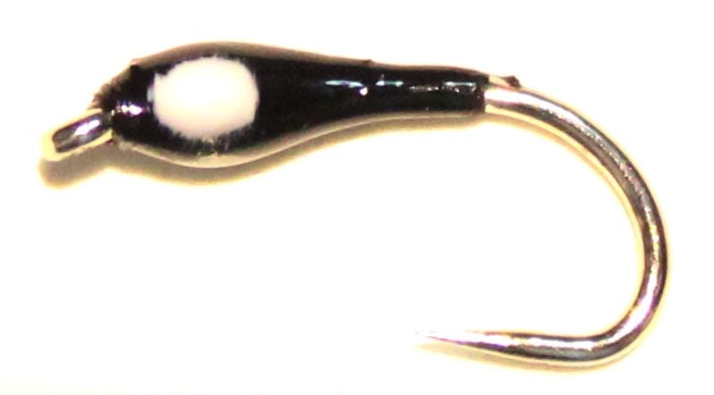 Buzzer- Wicked White hot spot  Barbless #12, straight hook  [HS 32]