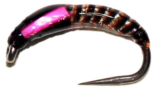 Buzzer ,synthetic Quill black ,orange , pink,barbless #12  [Q39]