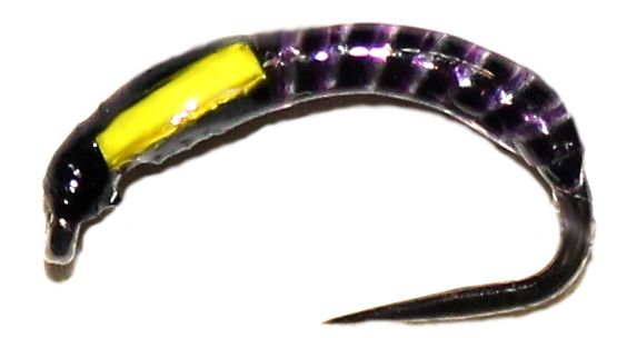 Buzzer ,synthetic Quill black ,purple,yellow ,barbless #12  [Q40]