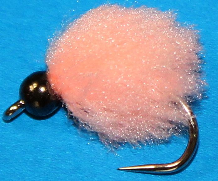 Tungsten eggstacy egg fly, salmon pink   #10 barbless [EGG207]
