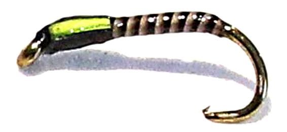 Buzzer - Black-lime green - Quill ,wet Hook #12-Q27