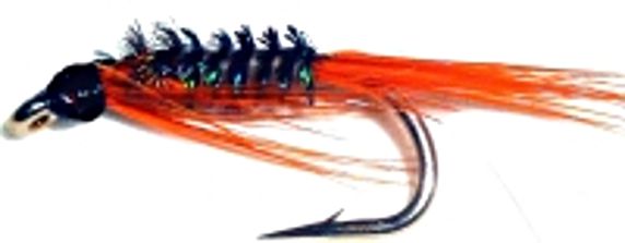 5 x  Diawl bach ,Orange Quill #12 barbed / D23