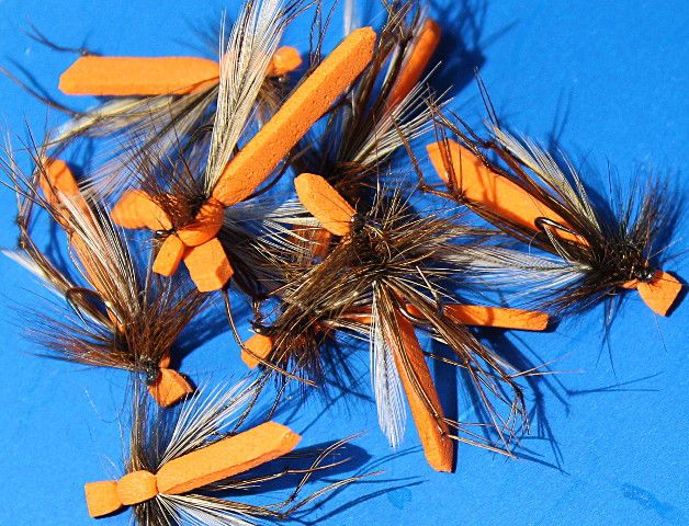 Daddy long legs,Orange flat foam body ,barbless #12 [DAD 17B]