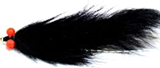 5  X  zonker Bunny leech -Black with Orange hot head ,# 10 barbed [Z 63]