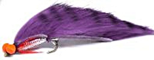 5  X  Zonker -Tiger barred Purple /Black with Orange hot head  # 10 barbed 