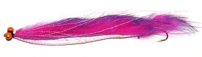 Snake fly-Tiger barred Pink / Purple ,Orange hot head  # 10 barbed [SF 25]