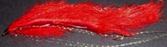 5 X  Snake fly Red  # 10 barbed unweighted ,SF 4