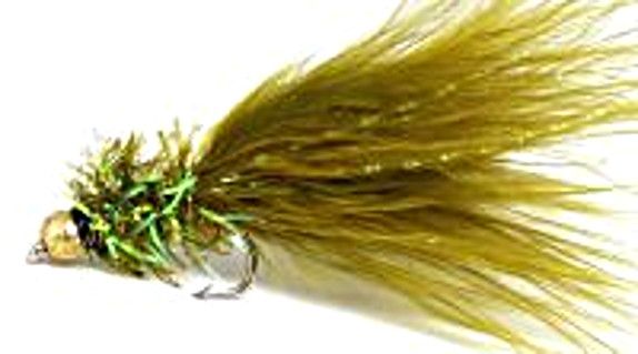 5 X  Gold head fritz Olive ,#12 Barbed [F1].S