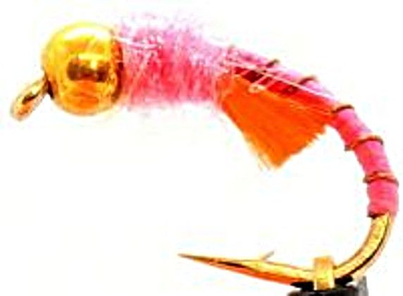 5 X  Gold head Buzzer -Shrimp Pink #10[BH9]  S