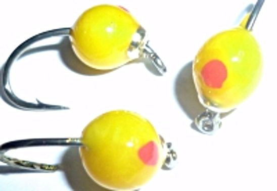 5 x Egg Fly - Hot Glue , Yellow and Red /E35.  S