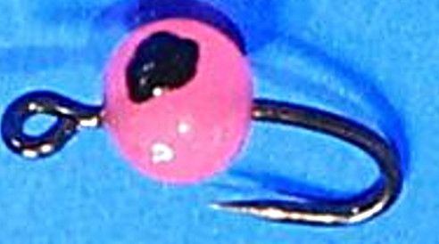 5 x Egg Fly - Hot Glue , rose pink, black spot[E164].  S