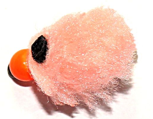 Eggstasy salmon pink #12 barbed, orange bead / E203