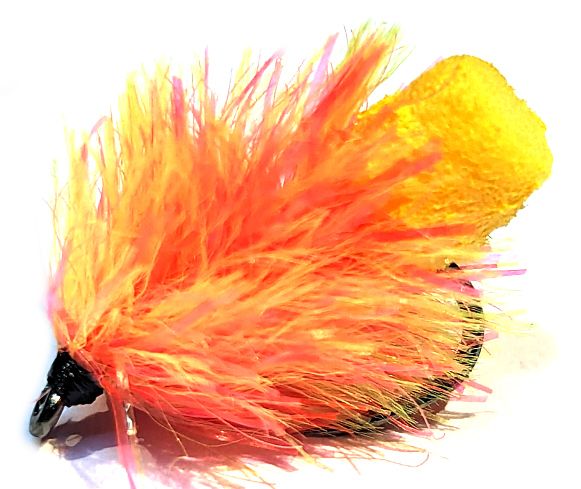 Two Tone Fabs- Coral/ yellow  #10 barbless [FAB51]