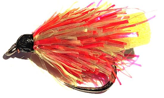 Two Tone Fabs- Red/lime/ lime #10 barbless [FAB53]