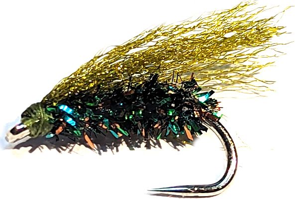 Cormorant,Synthetic Herl and Olive  pulse fibre# 12 Barbless [cor 30]