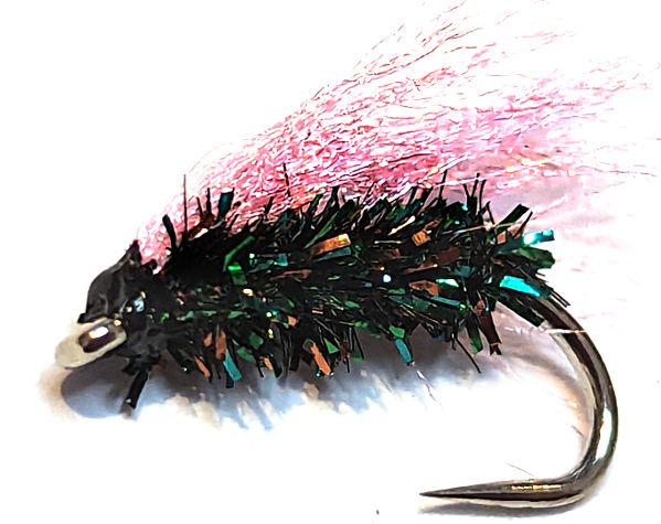 Cormorant,Synthetic Herl and Baby Pink pulse fibre# 12 Barbless [cor 29]