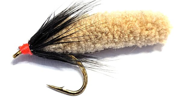 Wotsit, Mitten, Mop Fly ,Brown  / hackled # 10 barbed[mop 12]