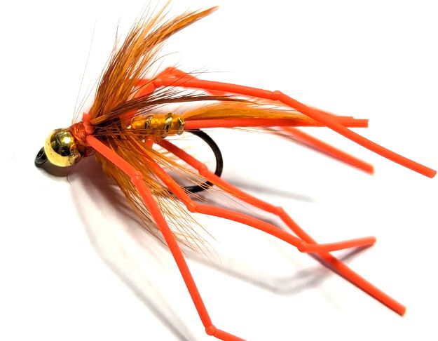 Orange daddy long legs , barbless, goldheads [DV19]