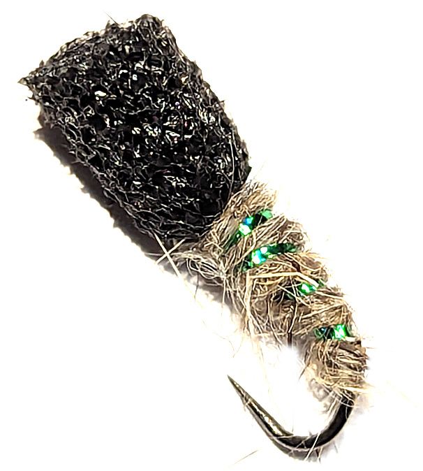 Buzzer- hares ear suspender,green rib #14 barbless grub hooks [FB 46]