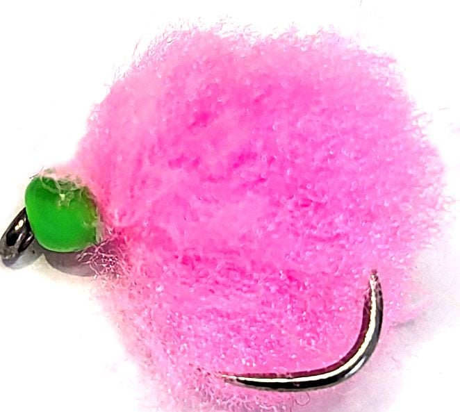 Eggstasy  egg ,shrimp Pink  - hot head Green # 12 Barbless/ E84