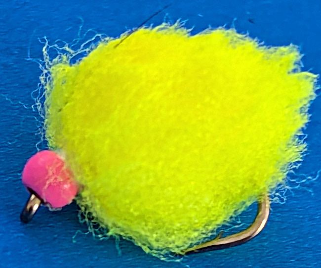 FL Yellow Eggstasy  egg  - hot head PINK  #12 barbed / 105