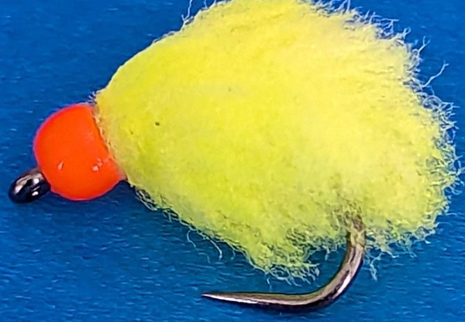 FL Yellow Eggstasy  egg  - hot head Orange #12 barbless / E106